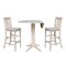 International Concepts Round 42 in Rd Ped Bar Ht Table, 2 Bar Ht Stools, Unfinished, Ready to Finish, 42 in W, 42 in L, Wood K-42DPT-27-S103-2 - alternate 3